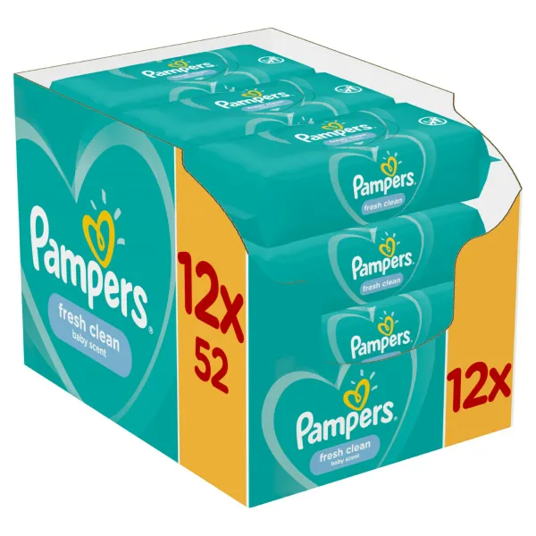 Pampers Billendoekjes Fresh Clean Navulpak 12x52=624 doekjes