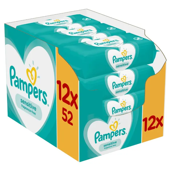 Pampers Billendoekjes Sensitive Navulpak 12x52=624 stuks