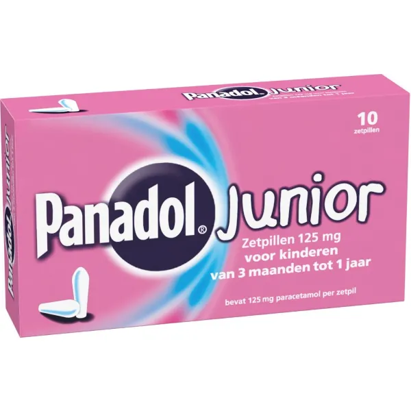 Panadol Junior Zetpillen 125 mg 3 maanden - 1 jaar 10 zetpillen