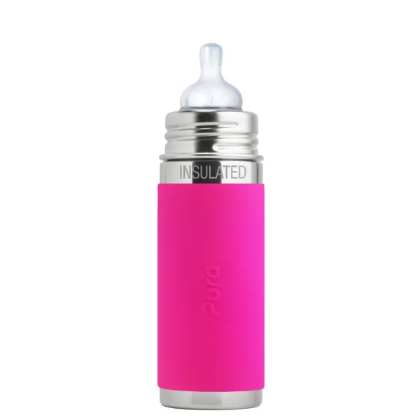Pura Thermos Speenfles RVS Roze Sleeve 260 ml
