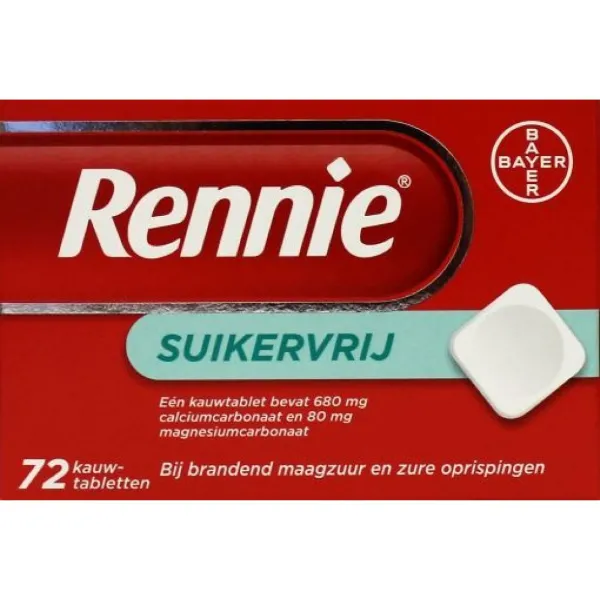 Rennie Suikervrij 72 tabletten