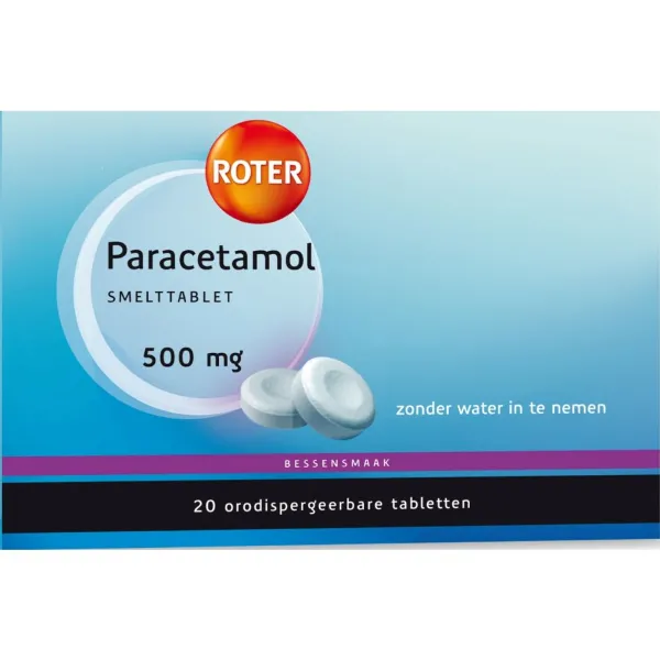 Roter Paracetamol 500 mg Bessen 20 tabletten