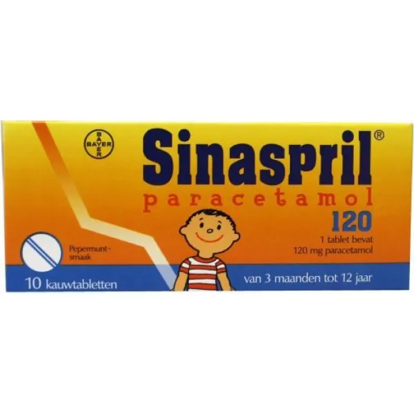 Sinaspril Paracetamol 120 mg 10 kauwtabletten