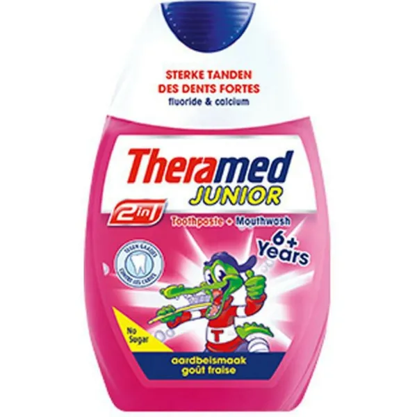 Theramed Tandpasta 2 in1 Junior Aardbeismaak 75 ml