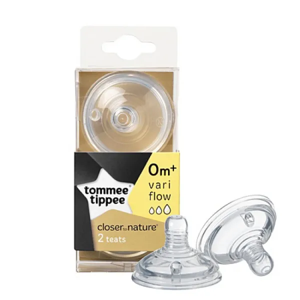 Tommee Tippee Closer to Nature Flespeen Variflow 0+ mnd Variflow 2 stuks