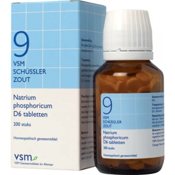 VSM Schüssler Zout nr. 9 Natrium Phosphoricum 200 tabletten