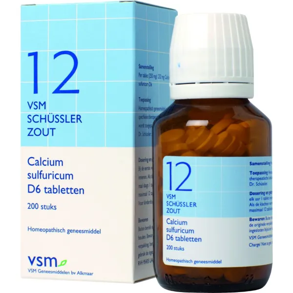 VSM Schussler Zout nr. 12 Calcium sulfuricum D6 200 tabletten