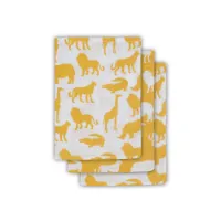 Jollein Hydrofiele Washandjes Safari Ocher 3 stuks