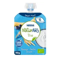 Nestle NaturNes Bio Knijpfruit 6+ mnd Banaan, Bosbes, Granen 90 gr