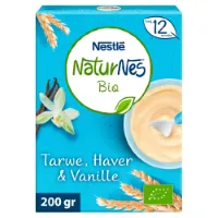 Nestle NaturNes Bio Pap Tarwe, Haver, Vanille 12+ mnd 200 gr