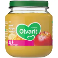 Olvarit 1e Fruithapje 4m Appel, Mango en Banaan 125 gr