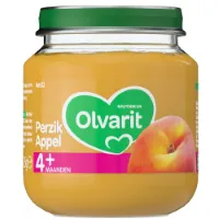 Olvarit 1e Fruithapje 4m Perzik Appel 125 gr