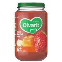 Olvarit Fruithapje 6m Appel Aardbei Peer 200 gr