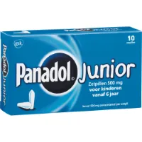 Panadol Junior Zetpillen 500 mg 6 jaar - 12 jaar 10 zetpillen
