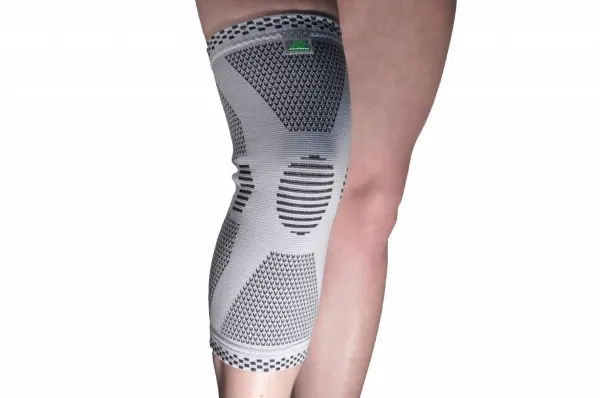 Kniebandage - Kleur: Grijs - Maat: Large (omvang knie 36-39 cm)