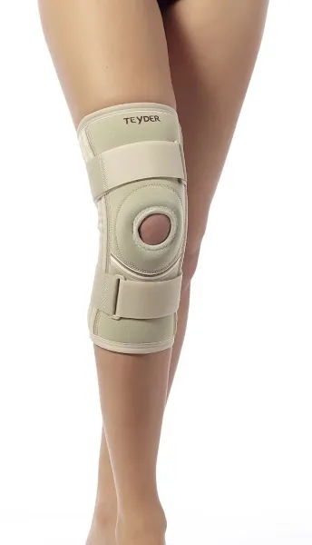 Neopreen Kniebrace met Baleinen - Kleur: Beige - Maat: Large (omvang knie 39-42 cm)