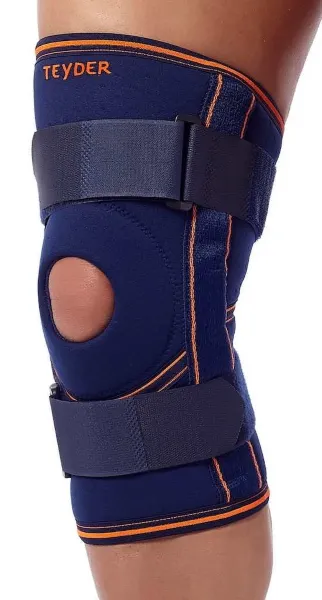 Neopreen Kniebrace met Scharnieren - Kleur: Blauw - Maat: Small (omvang knie 33-35 cm)