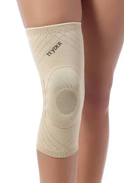Premium Elastische Kniebrace - Kleur: Beige - Maat: XL (omvang knie 43-45 cm)