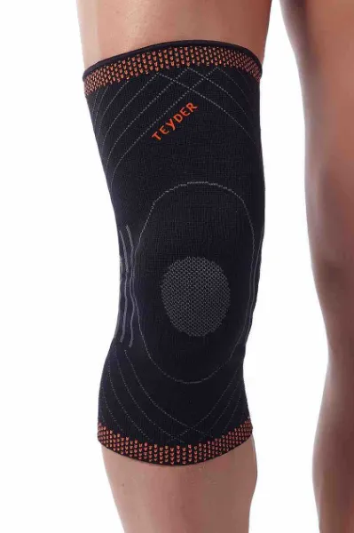 Premium Elastische Kniebrace - Kleur: Zwart - Maat: Small (omvang knie 33-35 cm)