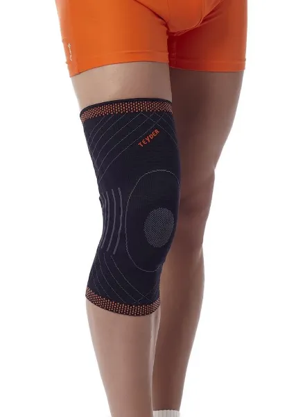 Premium Kniebrace met Flexibele Baleinen - Kleur: Zwart - Maat: Small (omvang knie 33-35 cm)