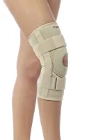 Neopreen Kniebrace met Scharnieren - Kleur: Beige - Maat: Large (omvang knie 39-42 cm)