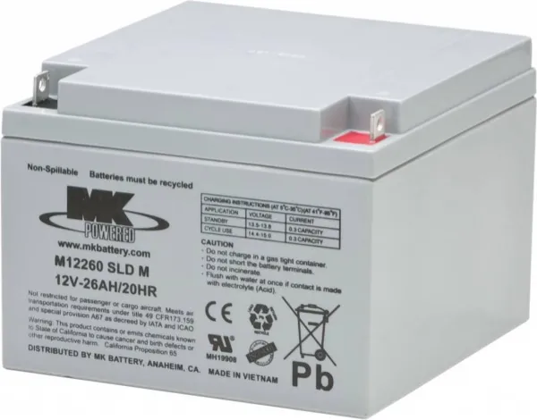 12 V 26 Amp AGM accu