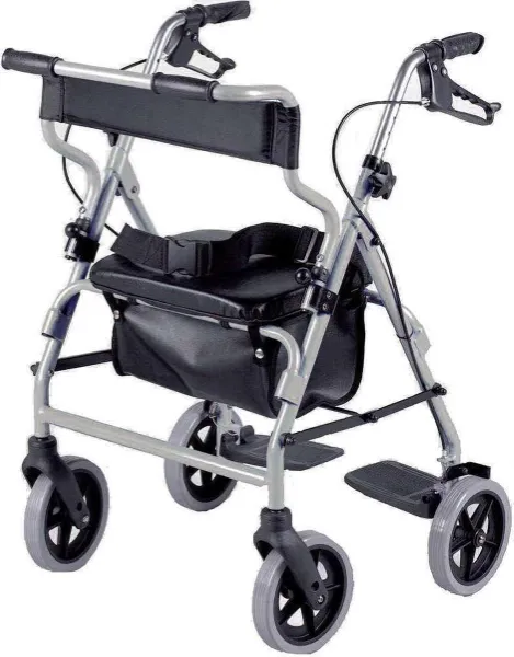 2 in 1 lichtgewicht rollator & transfer stoel - Opvouwbaar