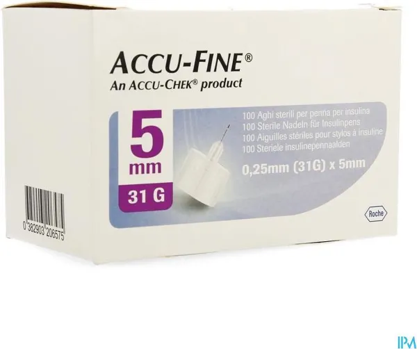 Accu-Fine 0,25mm(31G)x 5mm 100 Stuks