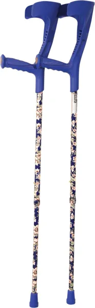 Aidapt loopkrukken onderarm kruk - 1 stuk, blauw met print
