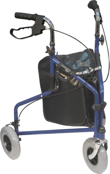 Aidapt rollator 3 wielen - met tas - blauw