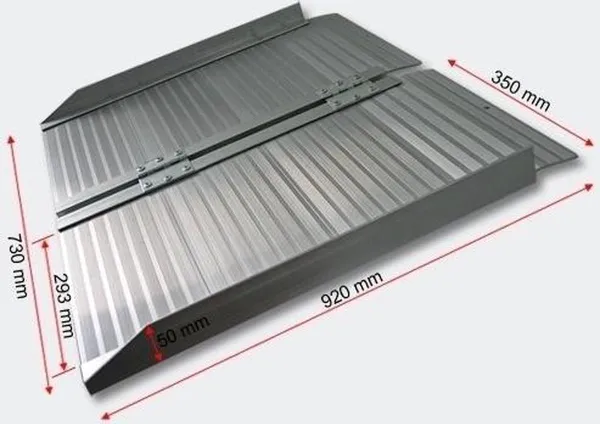 Aluminium inklapbare rolstoelhellingbaan, 920 mm lang, tot 270 kg Oprijplaat opvouwbaar - 92 cm - Rolstoelhelling, hellingbaan voor rolstoelen, mindervaliden rolstoel - Multistrobe
