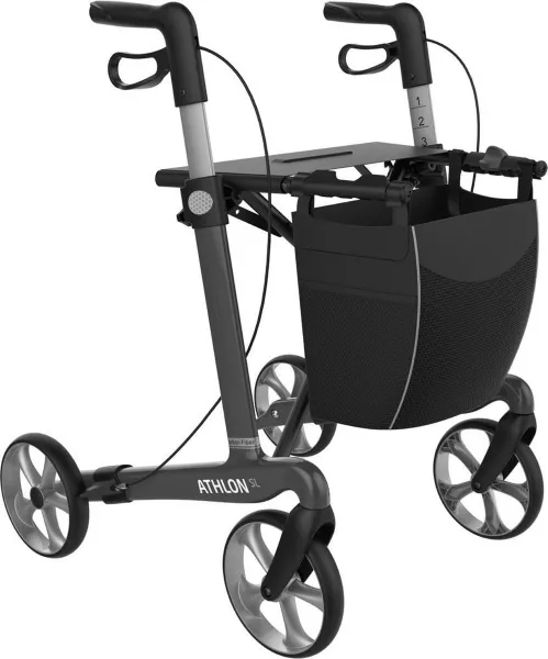 Athlon Carbon Rollator Antraciet - Standaard banden