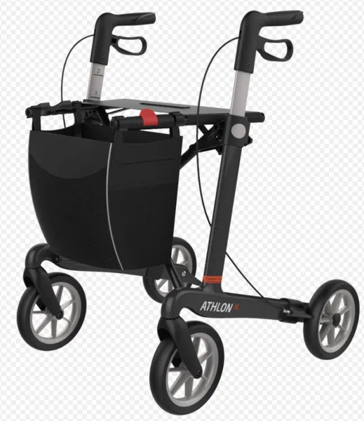 Athlon Carbon rollator zithoogte 55 cm - zwart