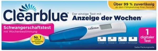 Clear test Blue zwangerschap met digitaal display week