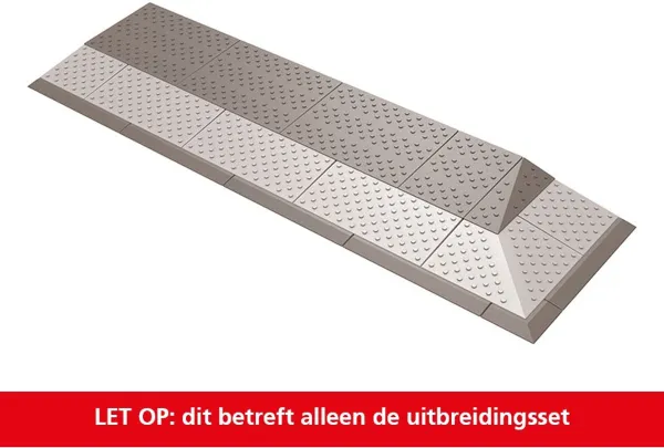 Deluxe Drempelhulp uitbreidingsset - Grijs/Bruin - Set 2 laags - 2-zijdig oprijdbaar - 330 x 1050 mm