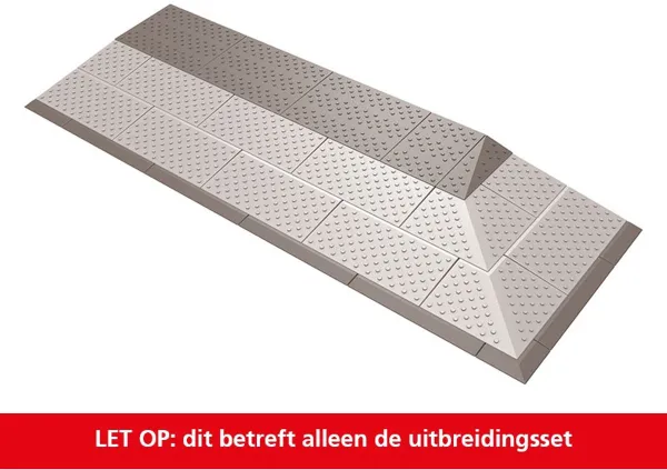 Deluxe Drempelhulp uitbreidingsset - Grijs/Bruin - Set 3 laags - 2-zijdig oprijdbaar - 450 x 1160 mm