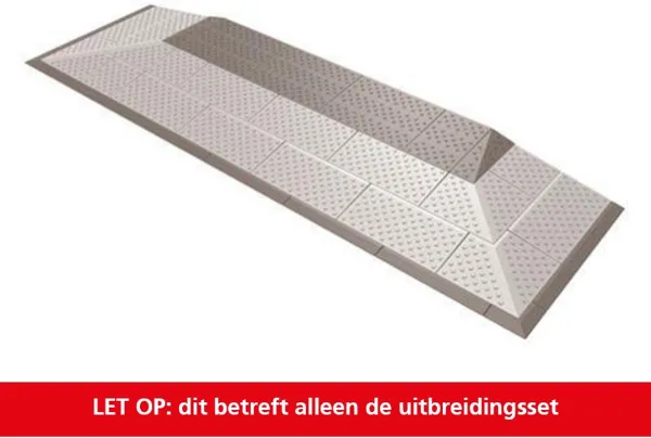 Deluxe Drempelhulp uitbreidingsset - Grijs/Bruin - Set 3 laags - 3-zijdig oprijdbaar - 450 x 1490 mm