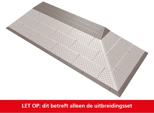 Deluxe Drempelhulp uitbreidingsset - Grijs/Bruin - Set 4 laags - 2-zijdig oprijdbaar - 570 x 1280 mm
