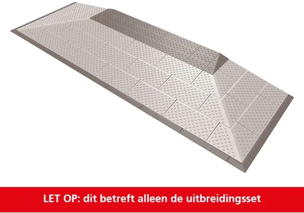 Deluxe Drempelhulp uitbreidingsset - Grijs/Bruin - Set 4 laags - 3-zijdig oprijdbaar - 570 x 1730 mm