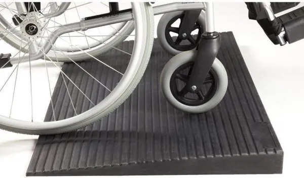 Drempelhulp Rubber Budget - 50 mm Hoog - Oprijplaat Voor Rolstoel, Rollator En Scootmobiel - Rubberen Oprijhelling - Recht