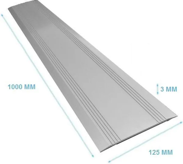 Drempelvervanger 3 x 125 x 1000 mm, aluminium
