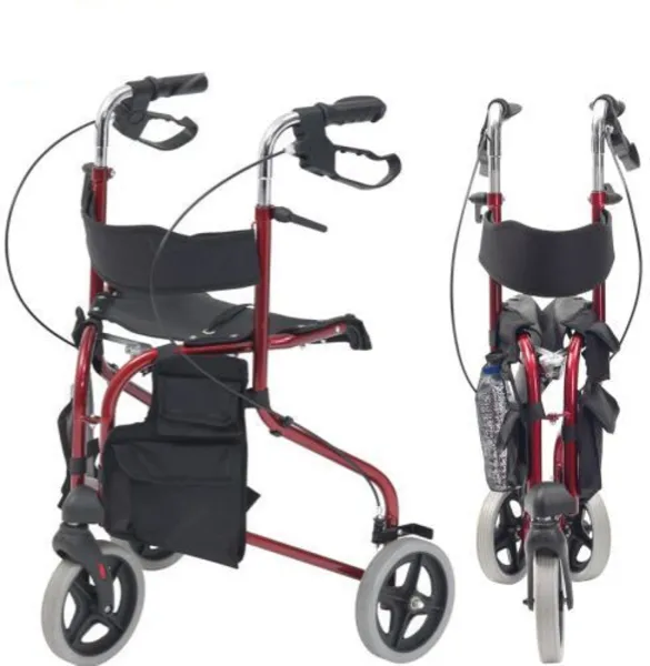 Drive Devilbiss inklapbare driewiel rollator - rood