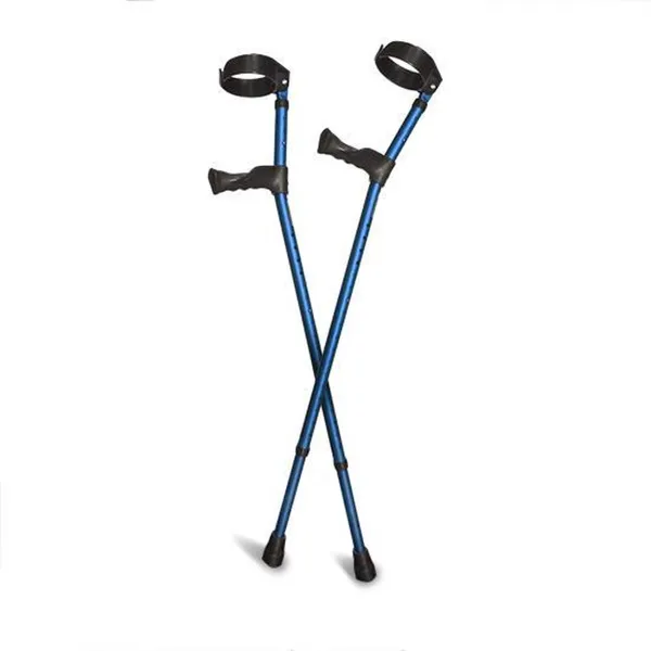 Elleboogkrukken Blauw, Anatomische Handvatten, Gesloten Manchet, tot 160 kg