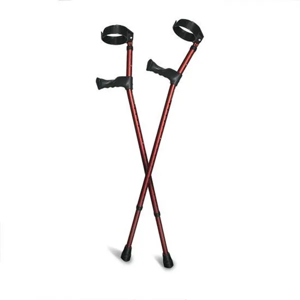 Elleboogkrukken Rood, Anatomische Handvatten, Gesloten Manchet, tot 160 kg