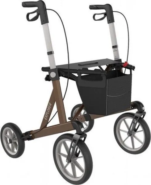 Rehasense Explorer Rollator Bruin-Large (zithoogte 62 cm)