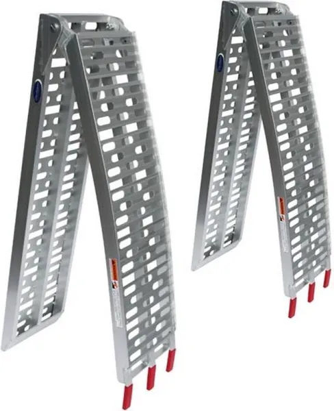 Extra verstevigde aluminium oprijplaat opklapbaar - 225 cm - 2 stuks