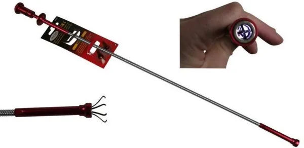 Flexibele Pick up Tool met LED om Spullen uit Moeilijk Bereikbare Plaatsen te Halen Rood – 60cm | Multifunctionele Grijper voor het Oppakken van Kleine Objecten