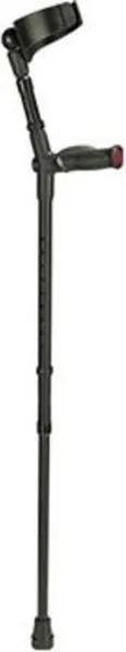 Krukken anatomische softgrips en gesloten manchet tot 150 kg - zwart