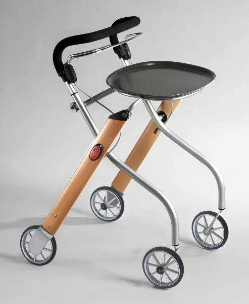 Let's Go rollator Beuken / zilver | tijdelijk met tasje