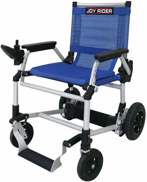 Lichtgewicht Opvouwbare Elektrische Rolstoel Joyrider Blauw